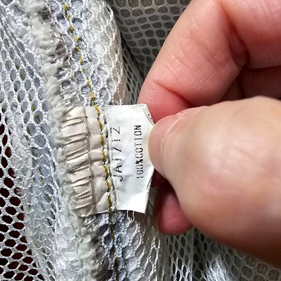 Distressed Light Wash Denim Jacket With Mesh Inserts Frayed Detailing & Button C - Picture 5 of 12